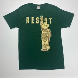 Smokey The Bear Resist Political Green Graphic T-Shirt Sz M